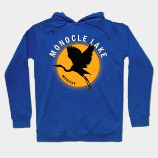 Monocle Lake in Michigan Heron Sunrise Hoodie